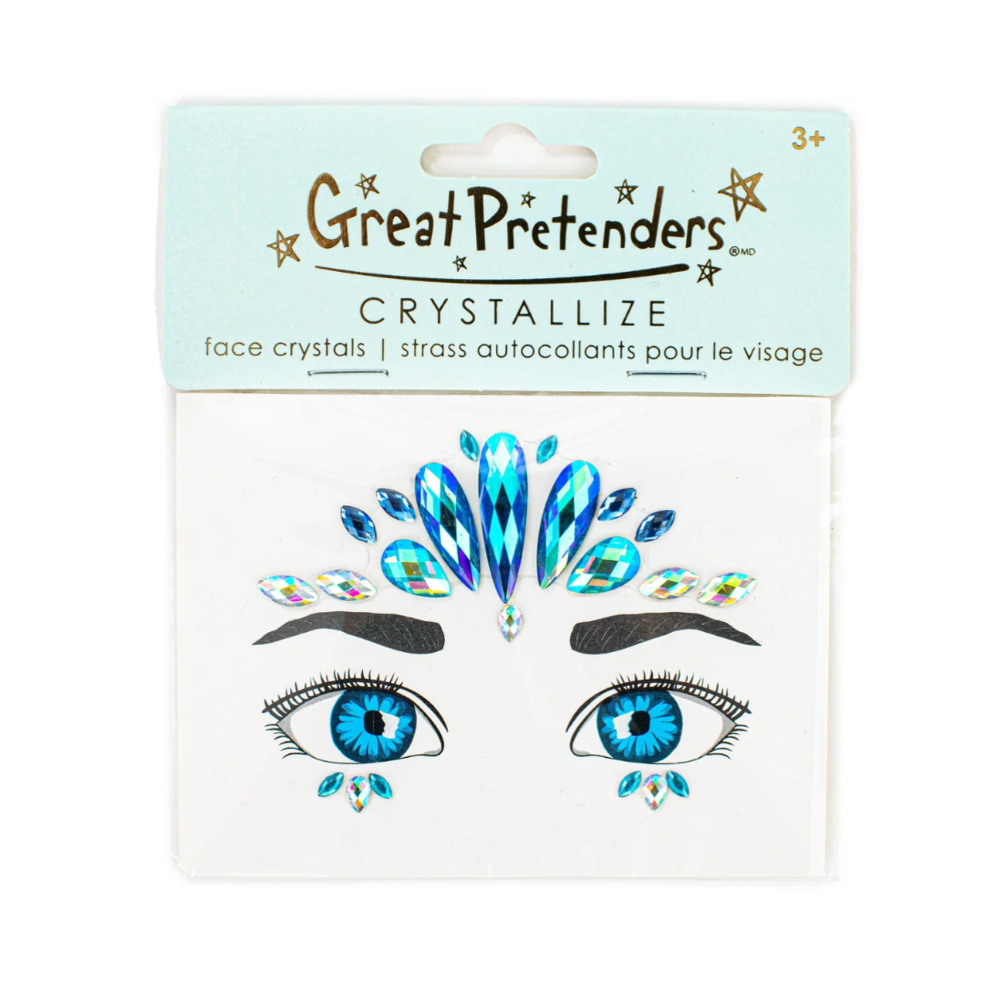 blue face crystals for a mermaid look