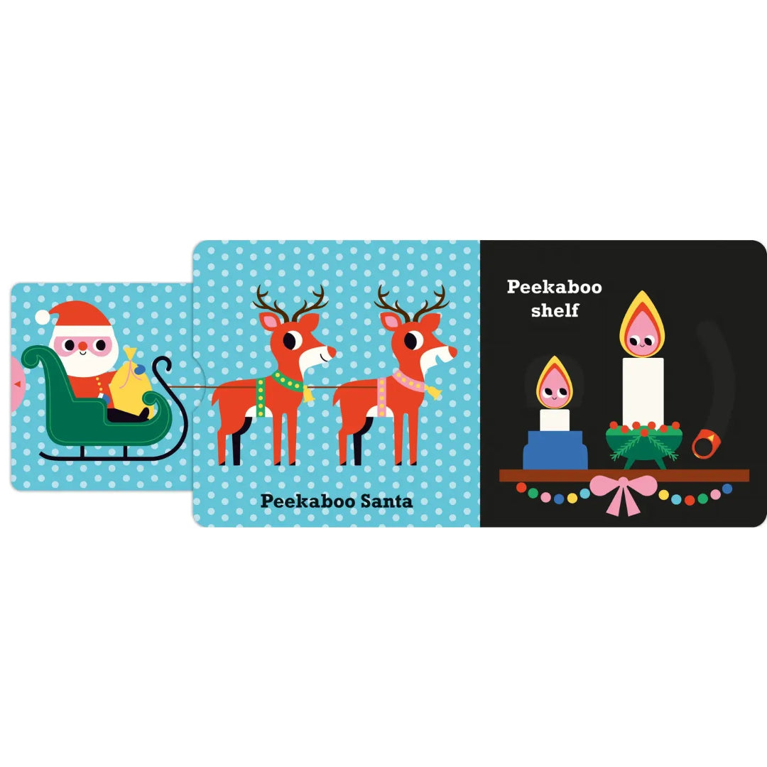 interactive christmas book called peekaboo santa