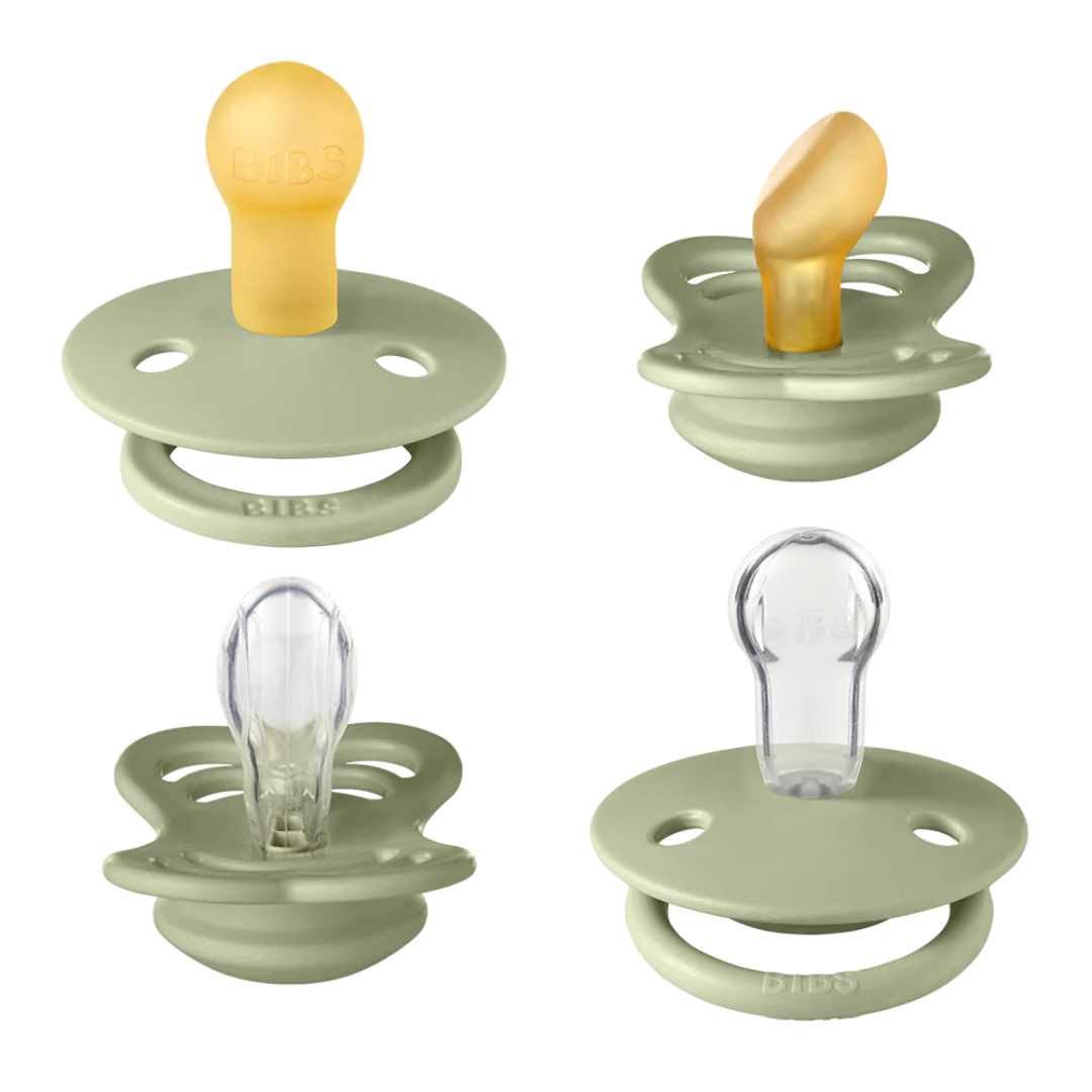 pack of 4 sage pacifiers