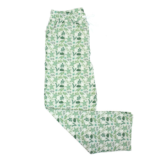 Save the Sea Turtles Bamboo Relaxed Lounge Pajama Pants by Emerson and Friends, featuring a serene sea-green turtle and ocean-inspired print. Made from ultra-soft, breathable bamboo fabric for all-day comfort. Perfect for cozy nights and lounging in style.
