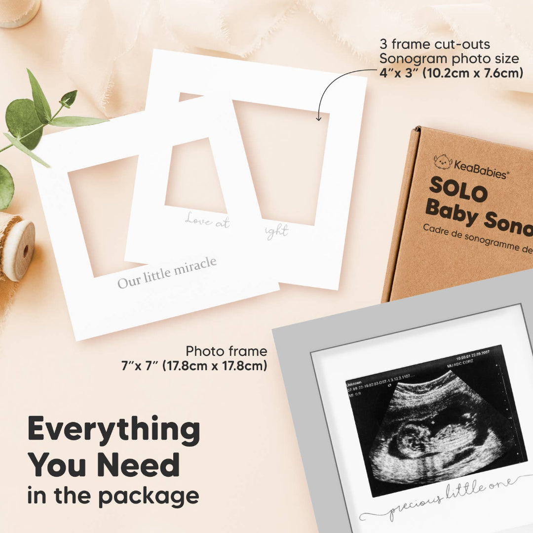 cloud gray picture frame to hold a sonogram