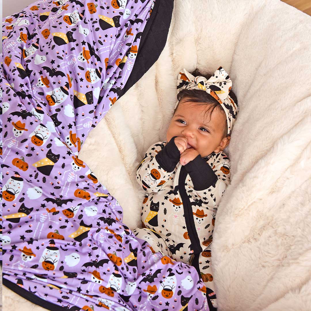 Lucy's Room Spooky Cute Halloween Purple Luxury Bamboo Quilt