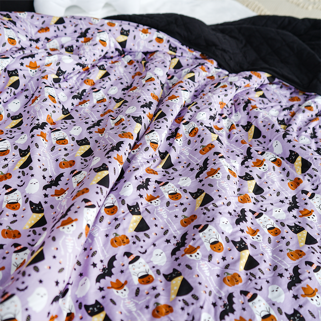 Lucy's Room Spooky Cute Halloween Purple Luxury Bamboo Quilt