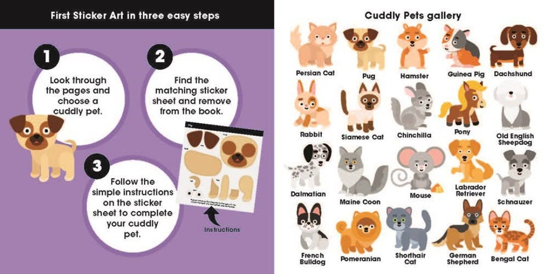 First Sticker Art: Cuddly Pets Activity Book