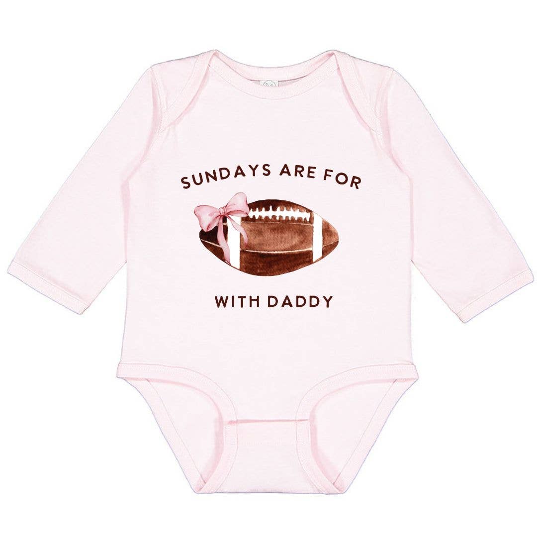 pink onesie that says sundays are for football with daddy