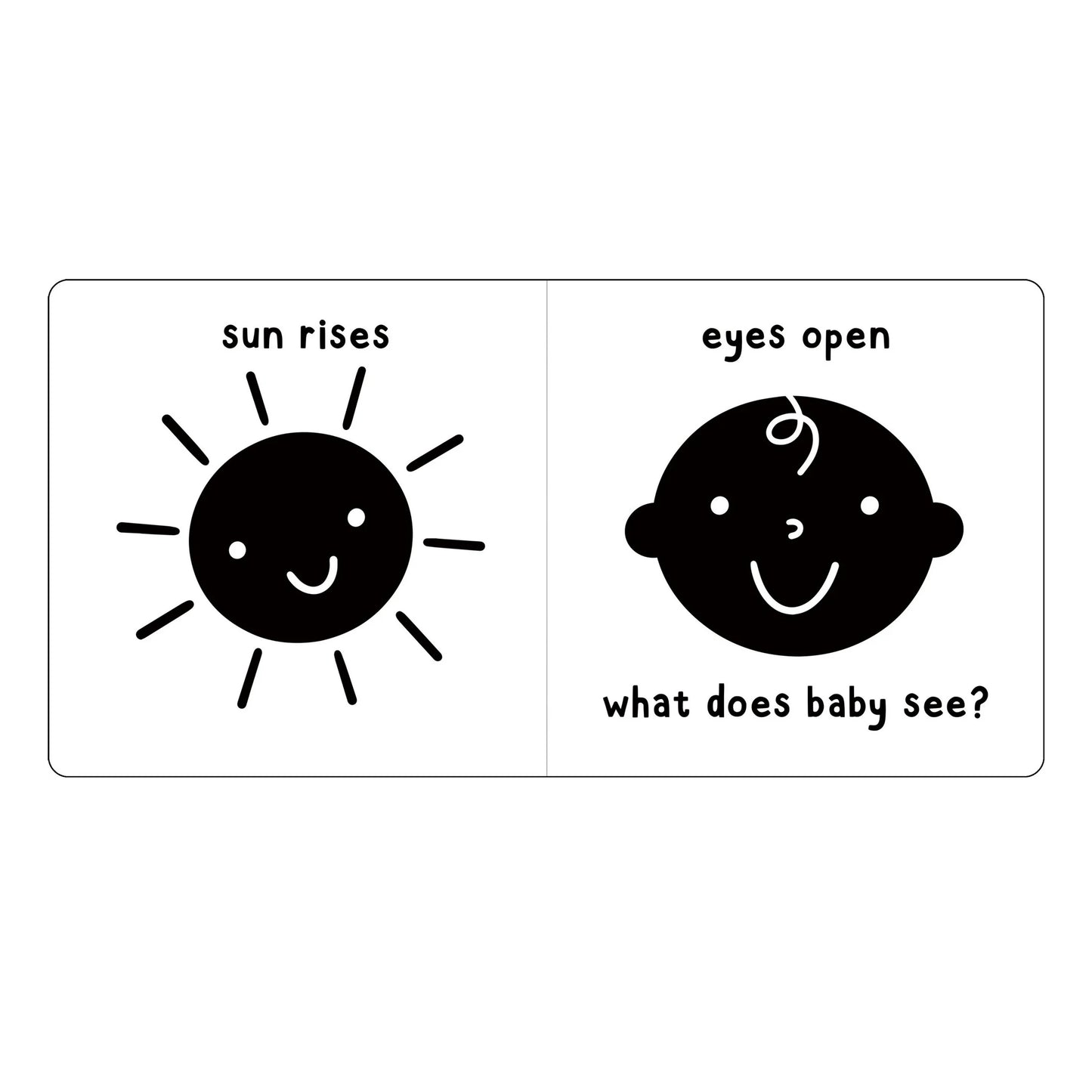 Sunrise and baby images book pages.