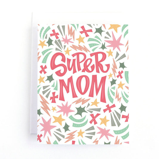 greeting card that says super mom on the front