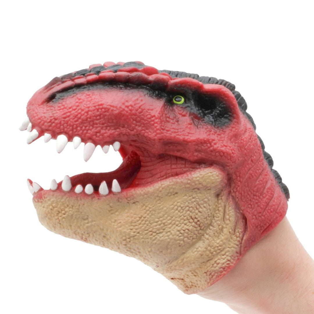 red t-rex hand puppet