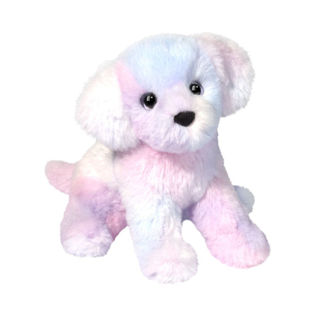 pastel multicolored stuffed dog