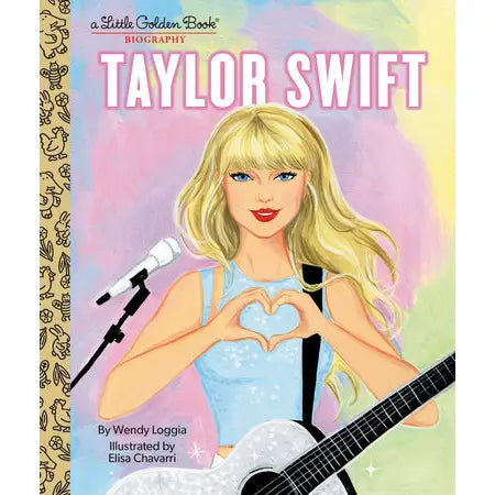 a book with a rainbow background and taylor swift making a heart with her hands on the cover
