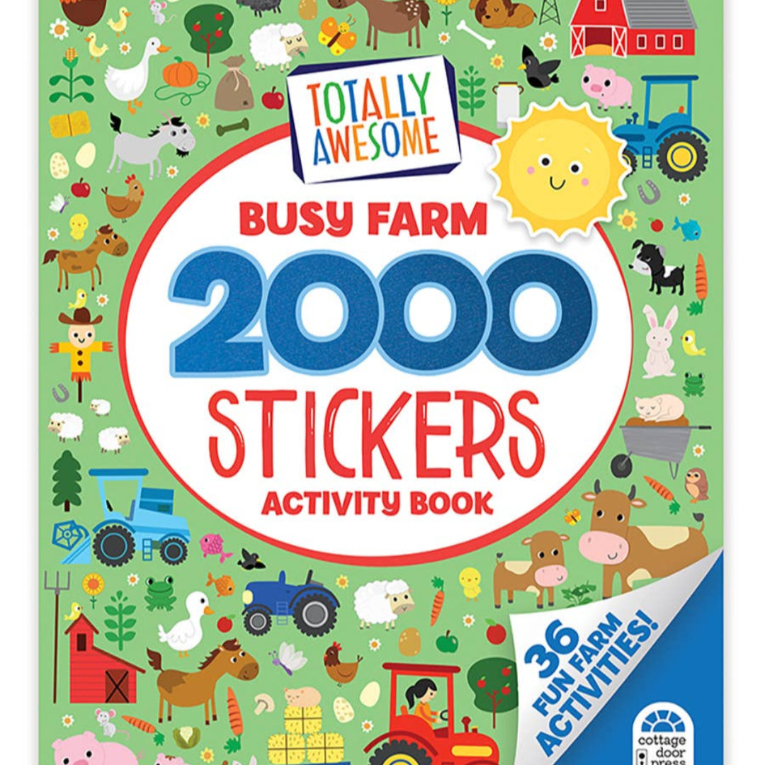 a sticker book full of 2000 stickers and 36 activities
