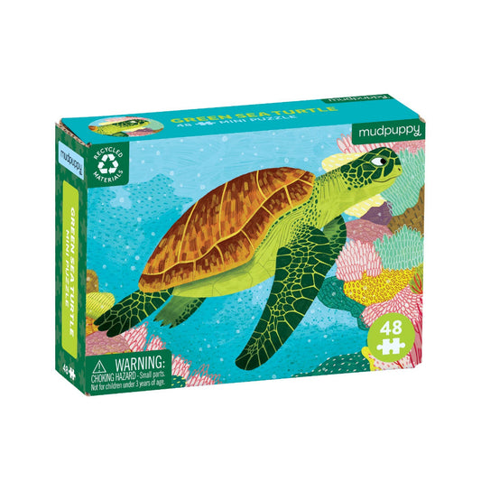 mini puzzle of a sea turtle swimming