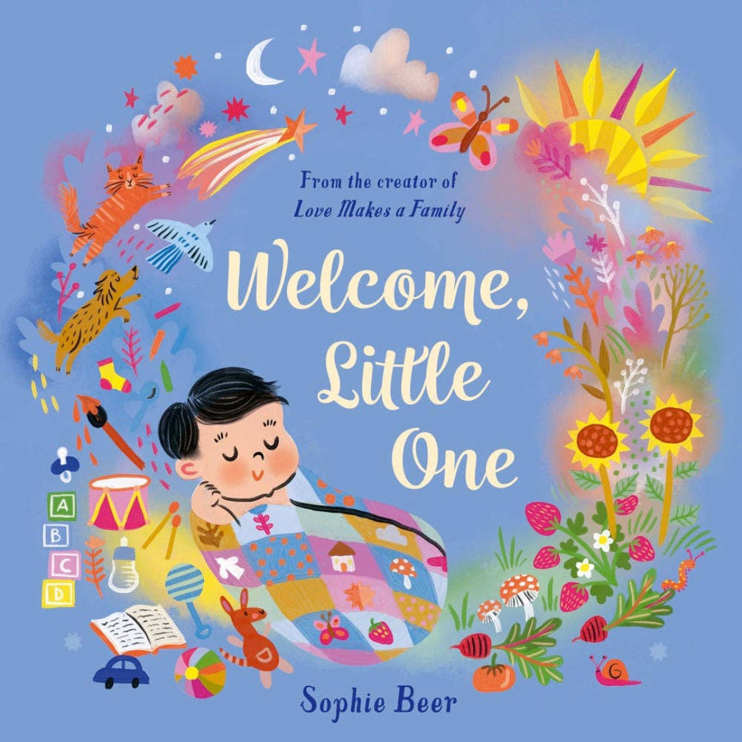 a book called welcome little one, that has a picture of a baby sleeping on the cover