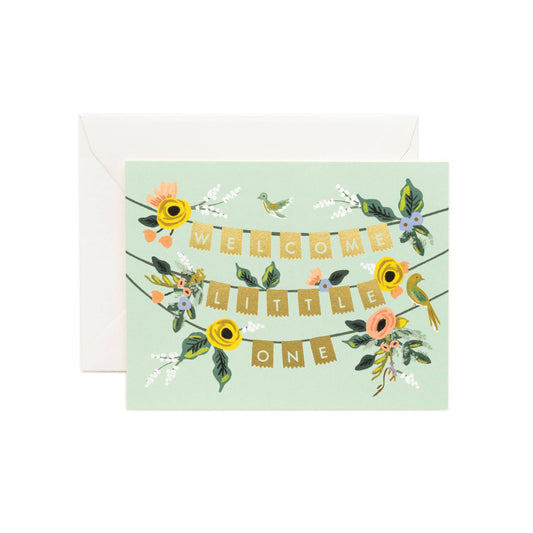 welcome little one garland card