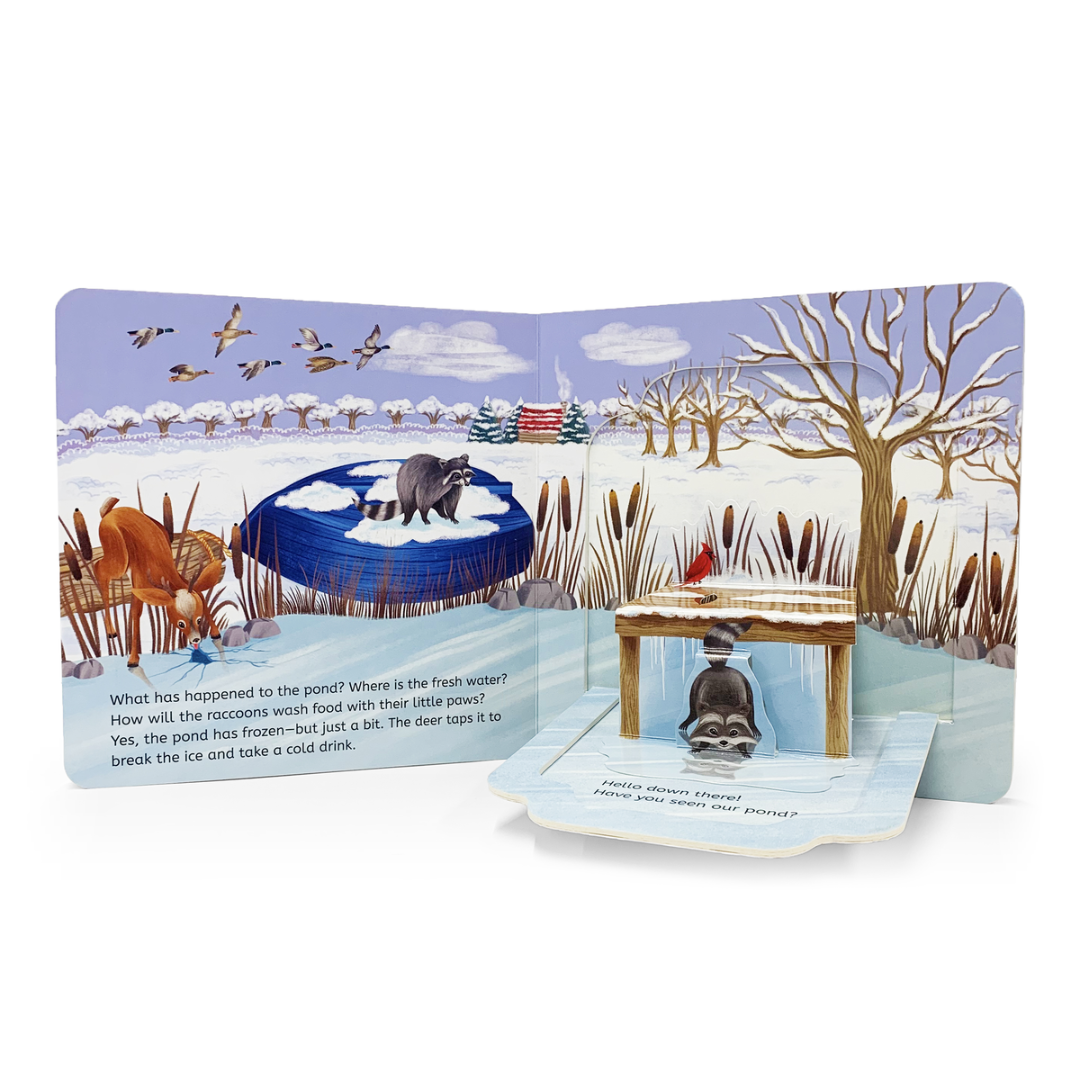 a lift-a-flap surprise book called winter in the forest