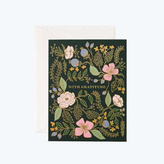 greeting card that says "with gratitude"