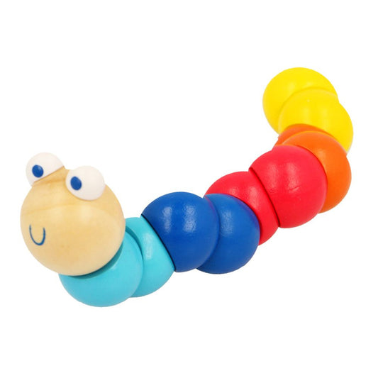 Multicolored wooden worm
