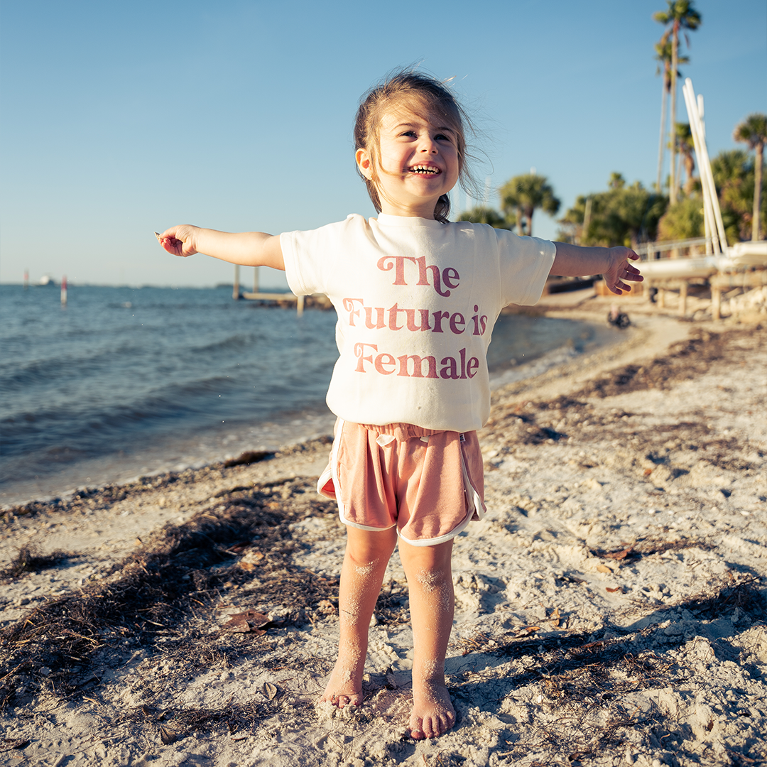 Dusty Rose Pink Bamboo Terry Track Shorts