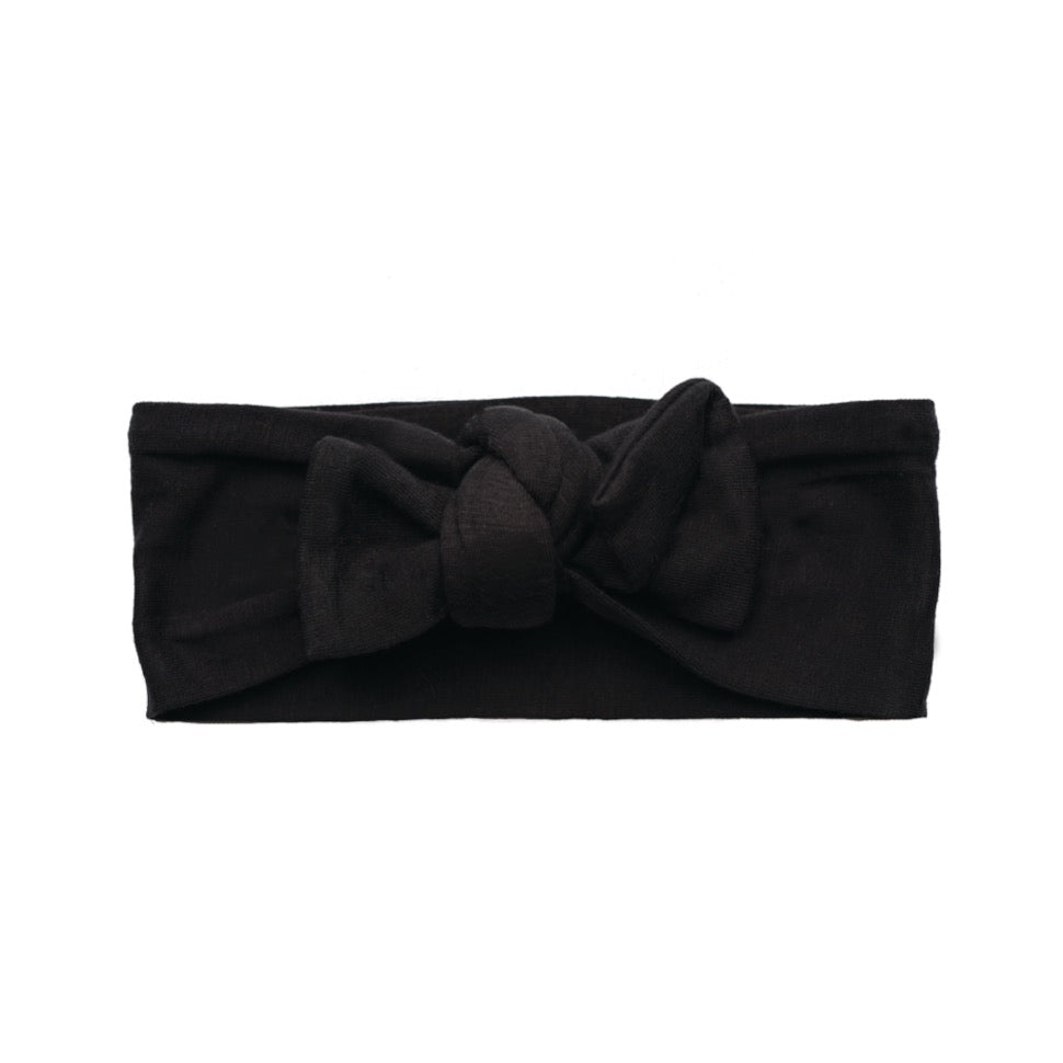 bamboo headband soft viscose black neutral bow