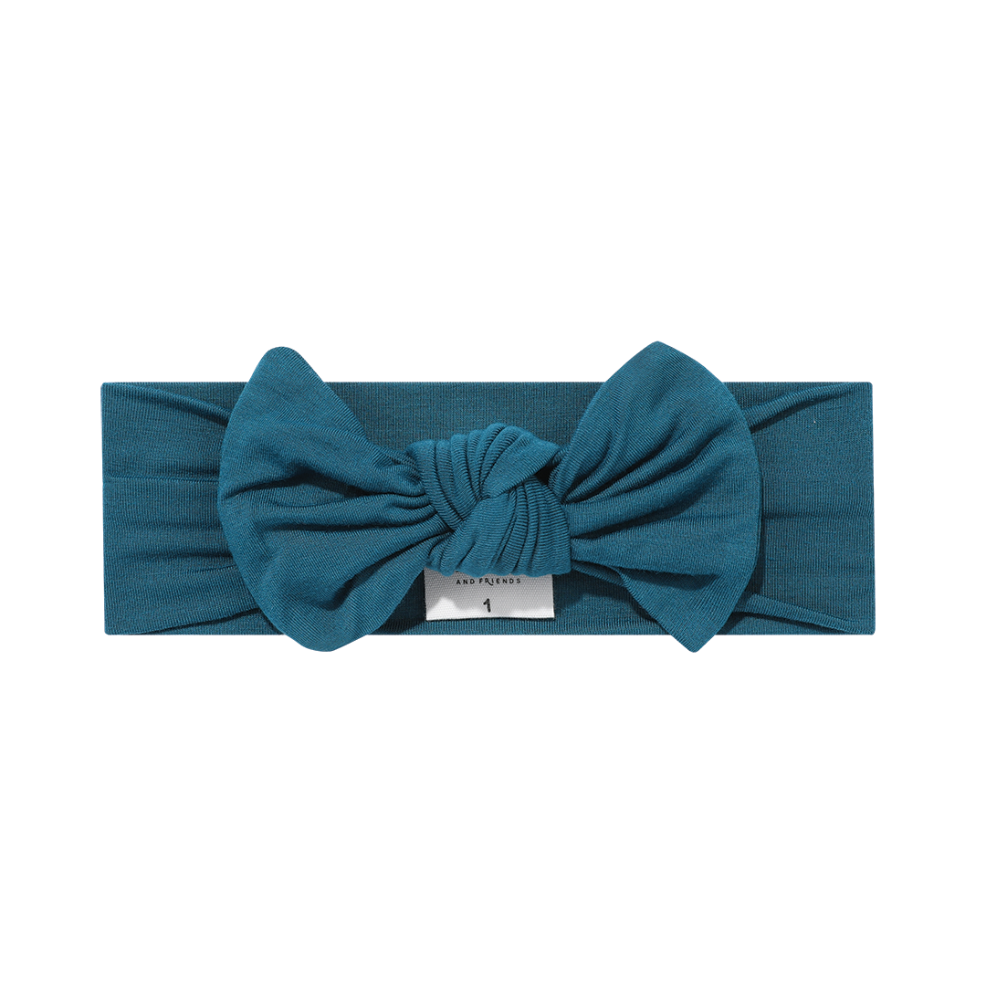 *FINAL SALE* Ocean Blue Viscose Bamboo Baby Headband Bow