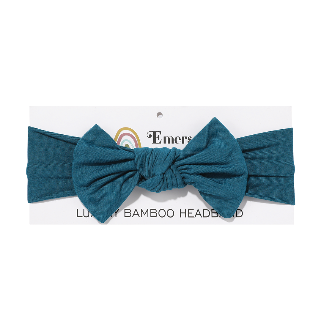 *FINAL SALE* Ocean Blue Viscose Bamboo Baby Headband Bow
