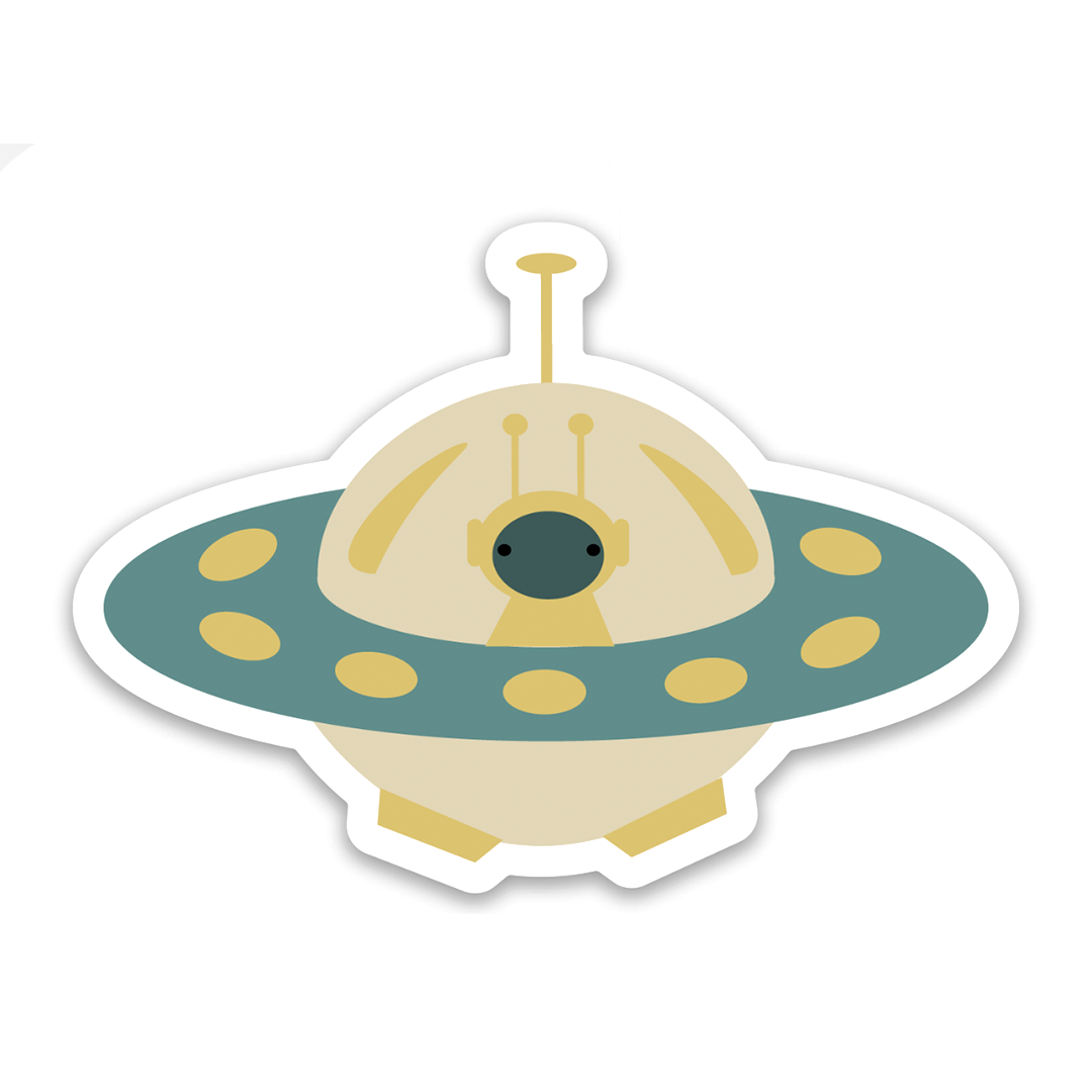 Lucy's Room UFO Alien Sticker