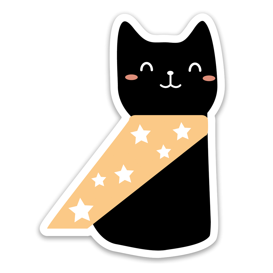 Lucy's Room Black Cat Wizard Halloween Sticker
