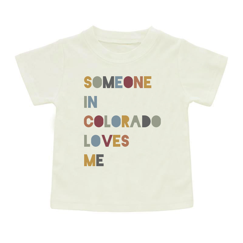 Someone in Colorado Cotton Toddler Short Sleeve Shirt