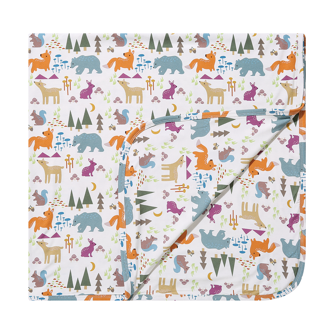 Forest Friends Luxury Bamboo Blanket - Baby Blanket - Kids Blanket