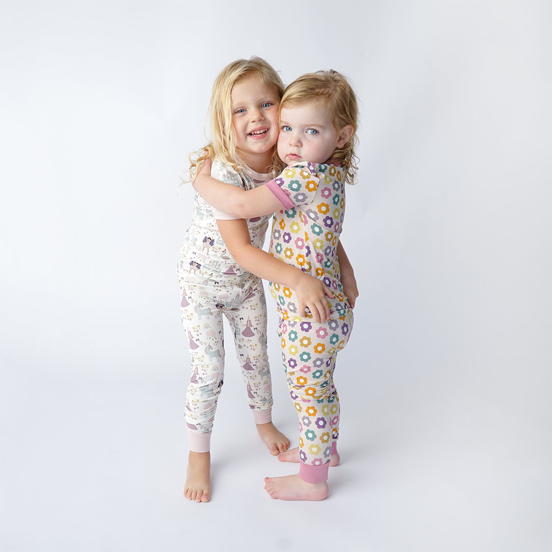 Once Upon a Time Short Sleeve Bamboo Kids Pajama Pants Set