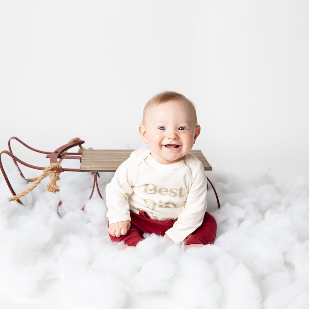 cotton baby boy jogger pants red Christmas gender neutral fall outfit