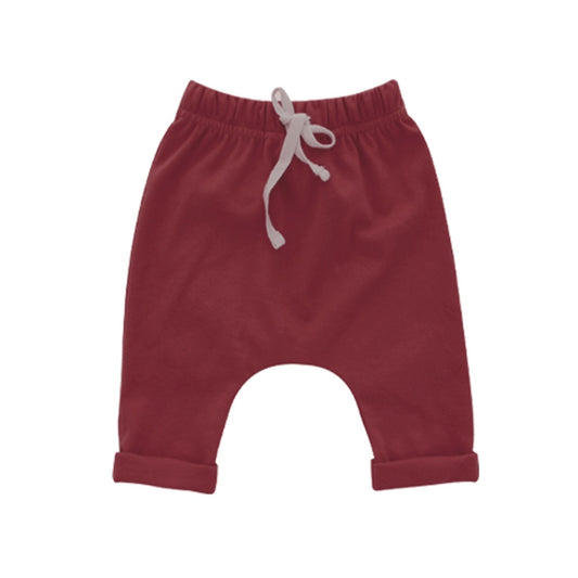 red cotton baby joggers Christmas winter fall outfit pants