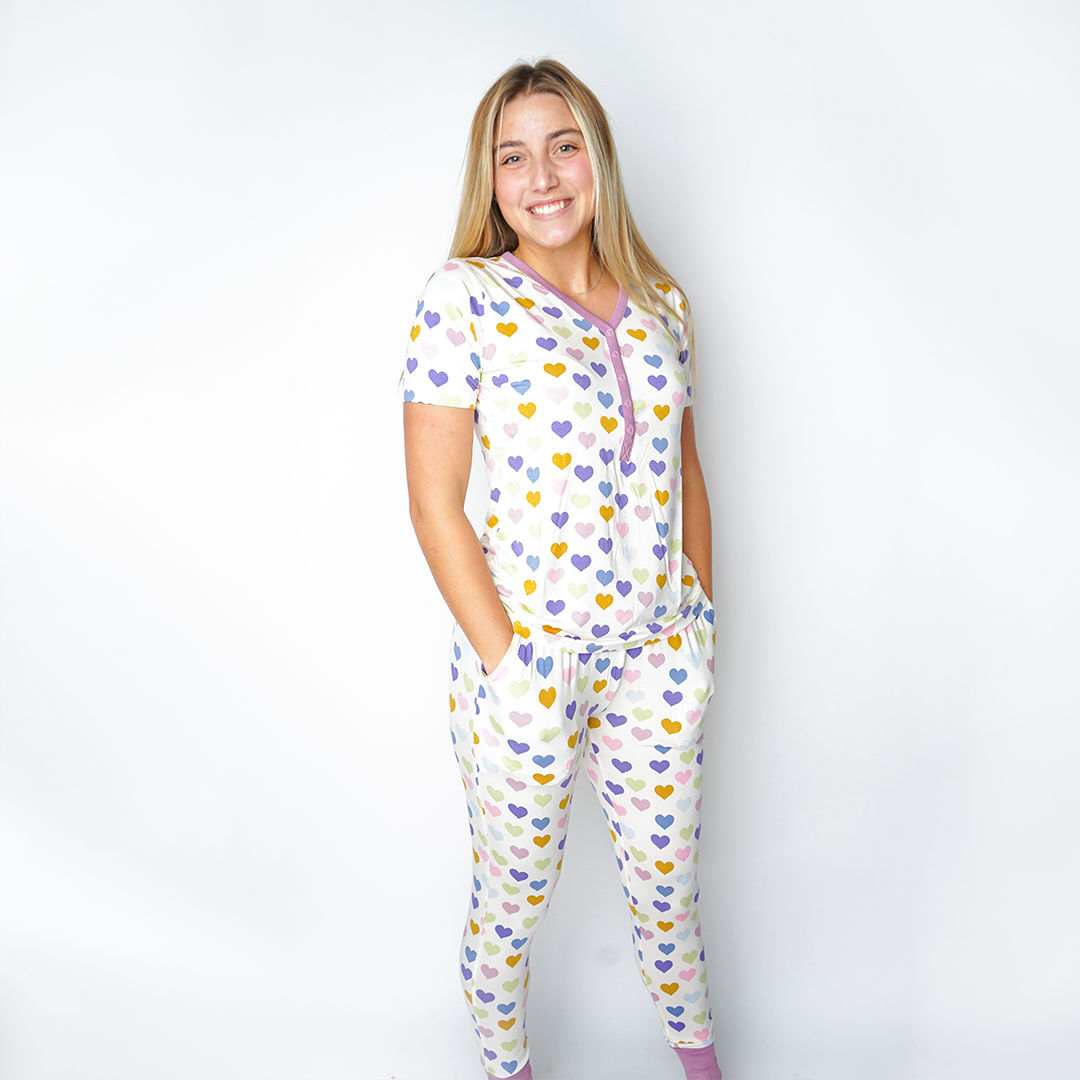 Purple Hearts Viscose Bamboo Womens Pajama Topv