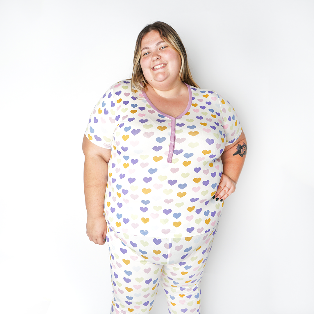 Purple Hearts Viscose Bamboo Womens Pajama Top