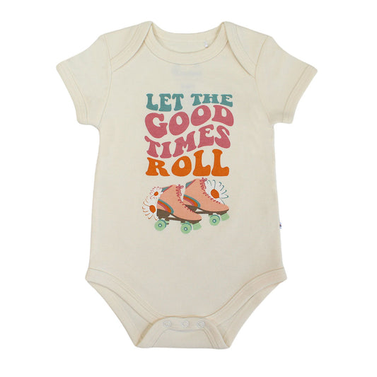 Let the Good Times Roll Roller Skates Cotton Baby Onesie