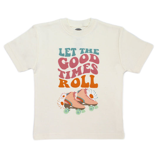 Let the Good Times Roll Roller Skates Cotton Toddler Short Sleeve Shirt