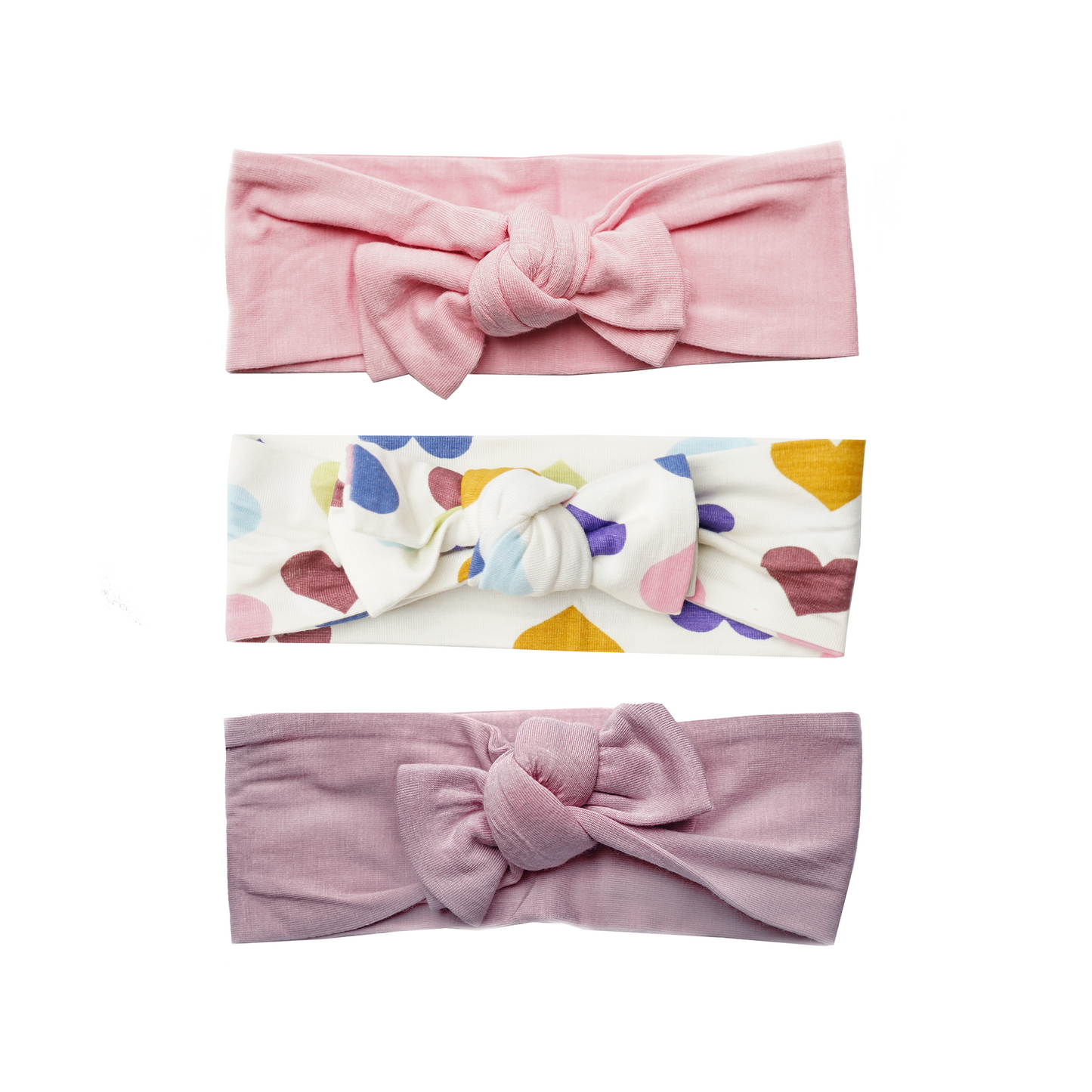 Little Love Purple Hearts Viscose Bamboo Headband Gift Set
