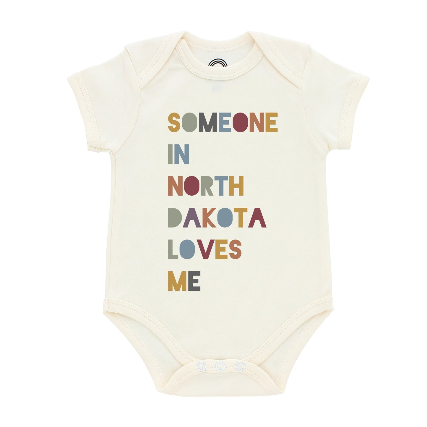 Someone in North Dakota Loves Me Short Sleeve Baby Bodysuit