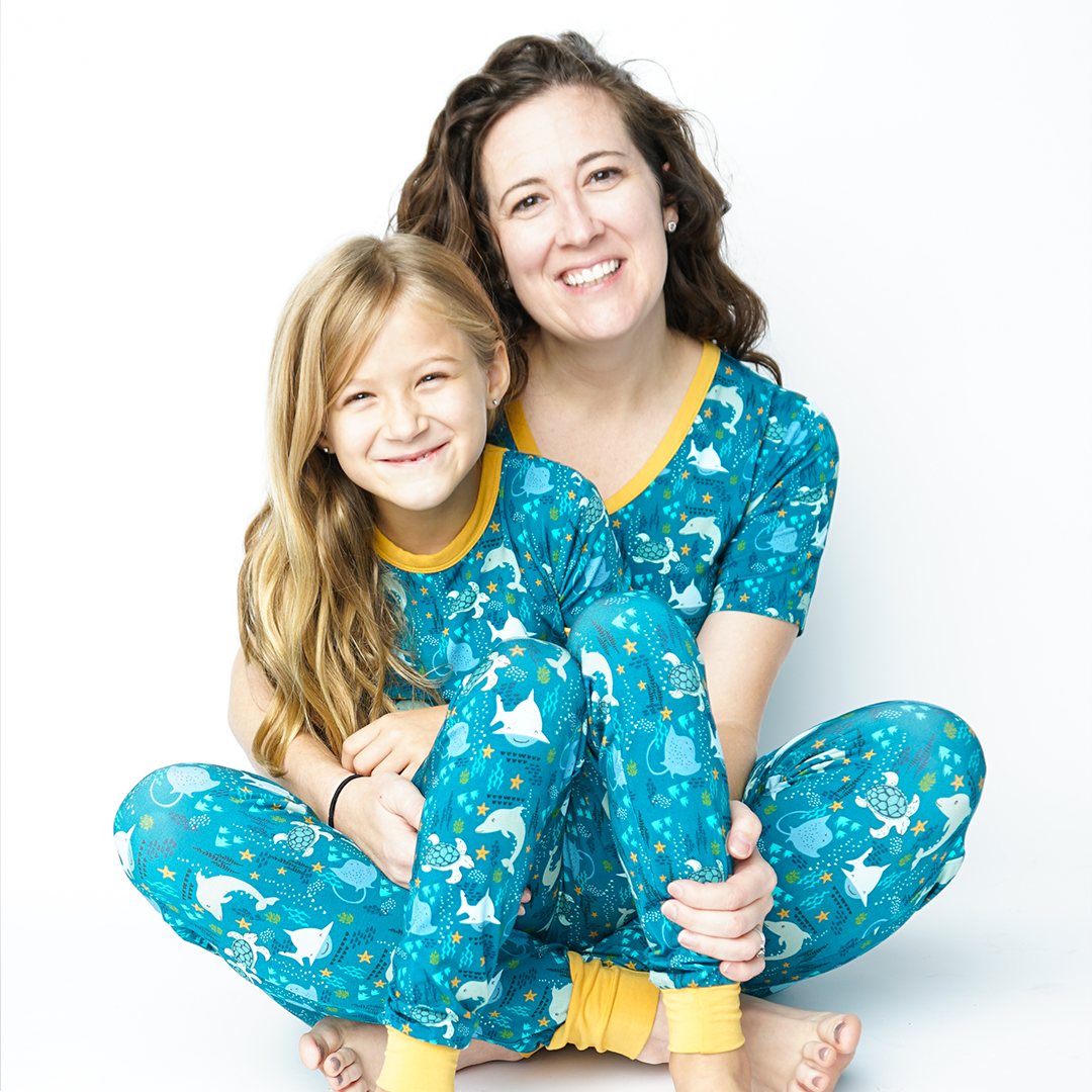 Ocean Friends Viscose Bamboo Short Sleeve Kids Pajama Pants Set