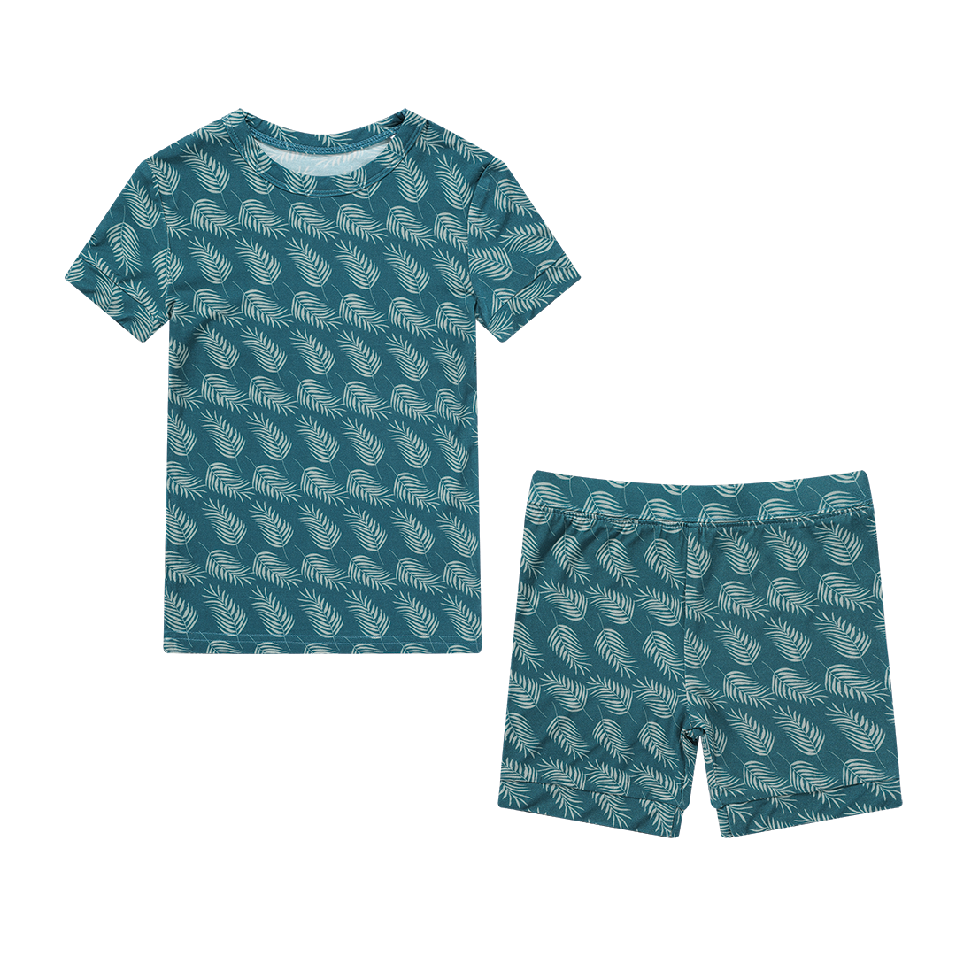 embargo Korst Zakenman Palms of Paradise Bamboo Short Sleeve Kids Pajama Shorts Set – Emerson and  Friends