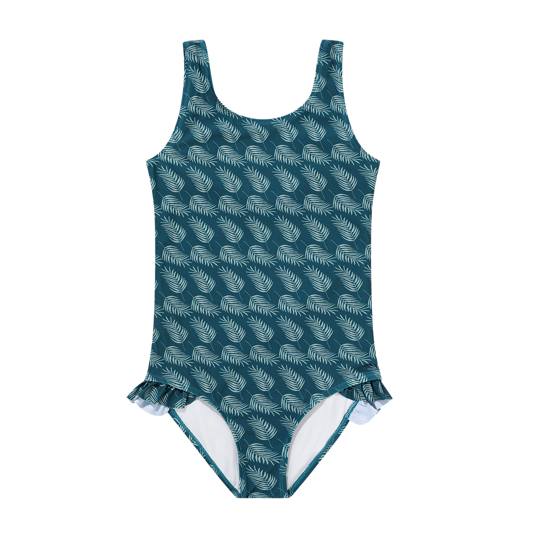 FINAL SALE Palms in Paradise Ruffle Leg One Piece Girls Swimsuit