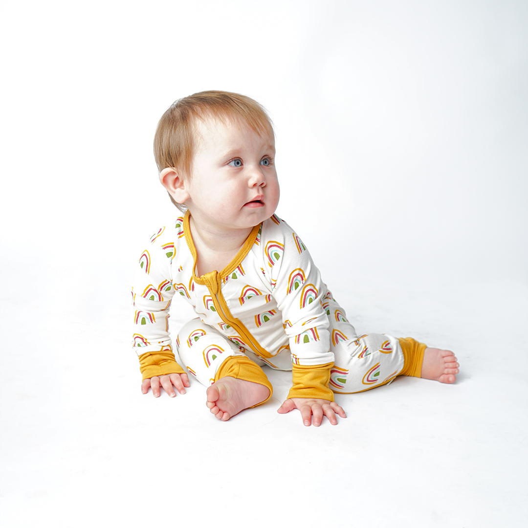 Rainbow Convertible Bamboo Zippy Pajama