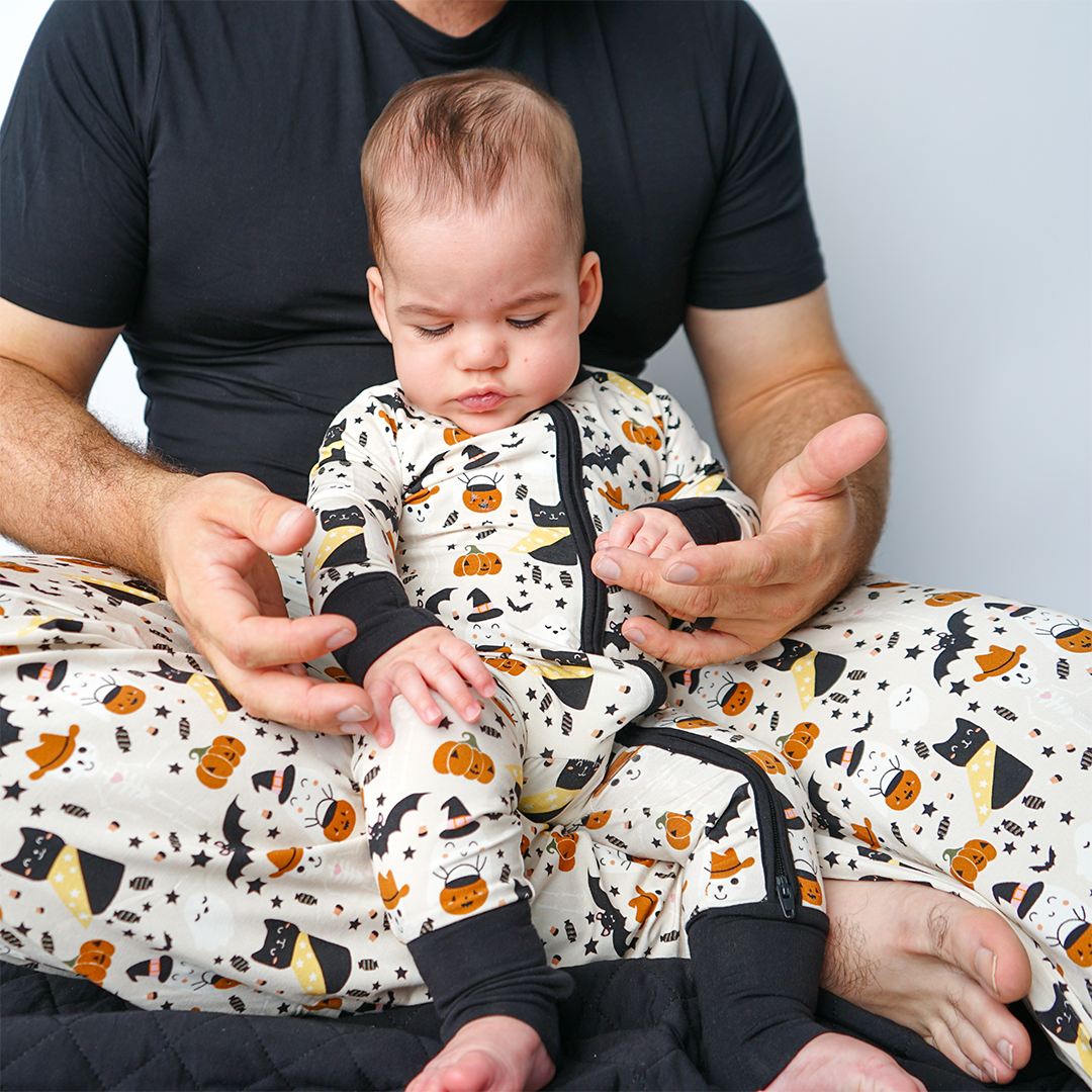 Spooky Cute Halloween Beige Bamboo Baby Pajama