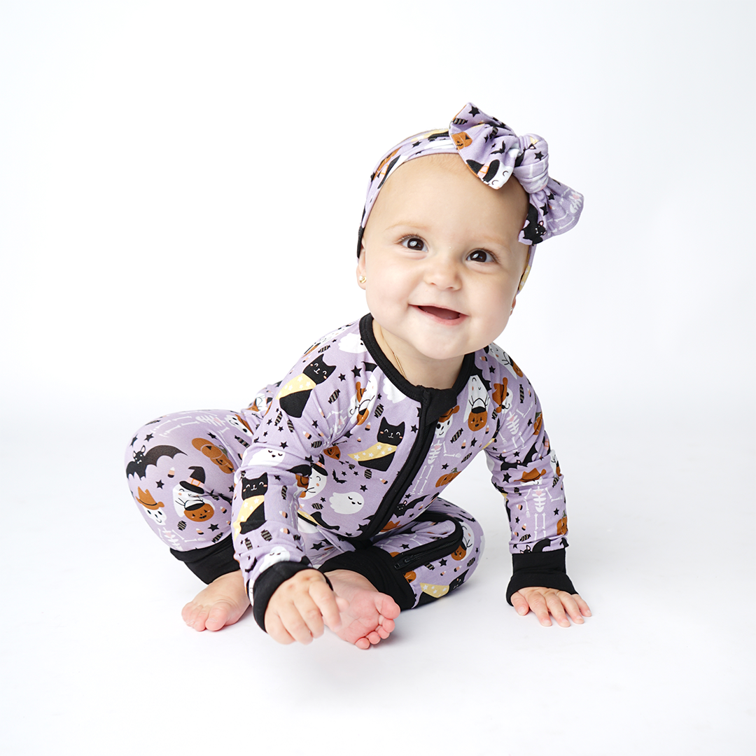 Spooky Cute Halloween Purple Bamboo Headband
