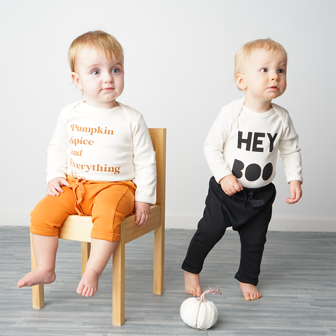*FINAL SALE* Hey Boo Halloween Long Sleeve Baby Onesie