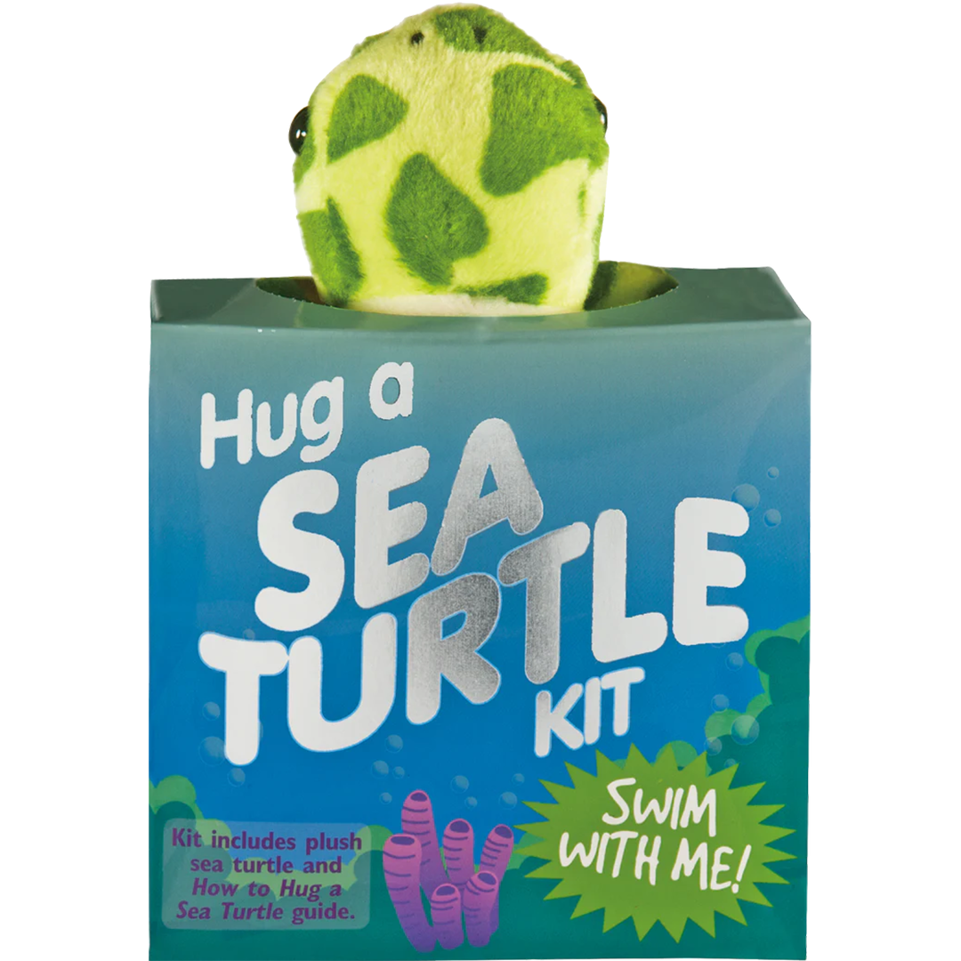 little sea turtle plush with a sea turtle guide