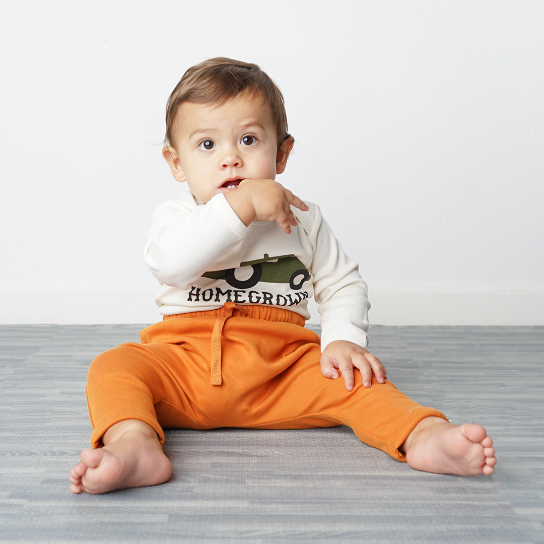 Homegrown Long Sleeve Baby Cotton Onesie
