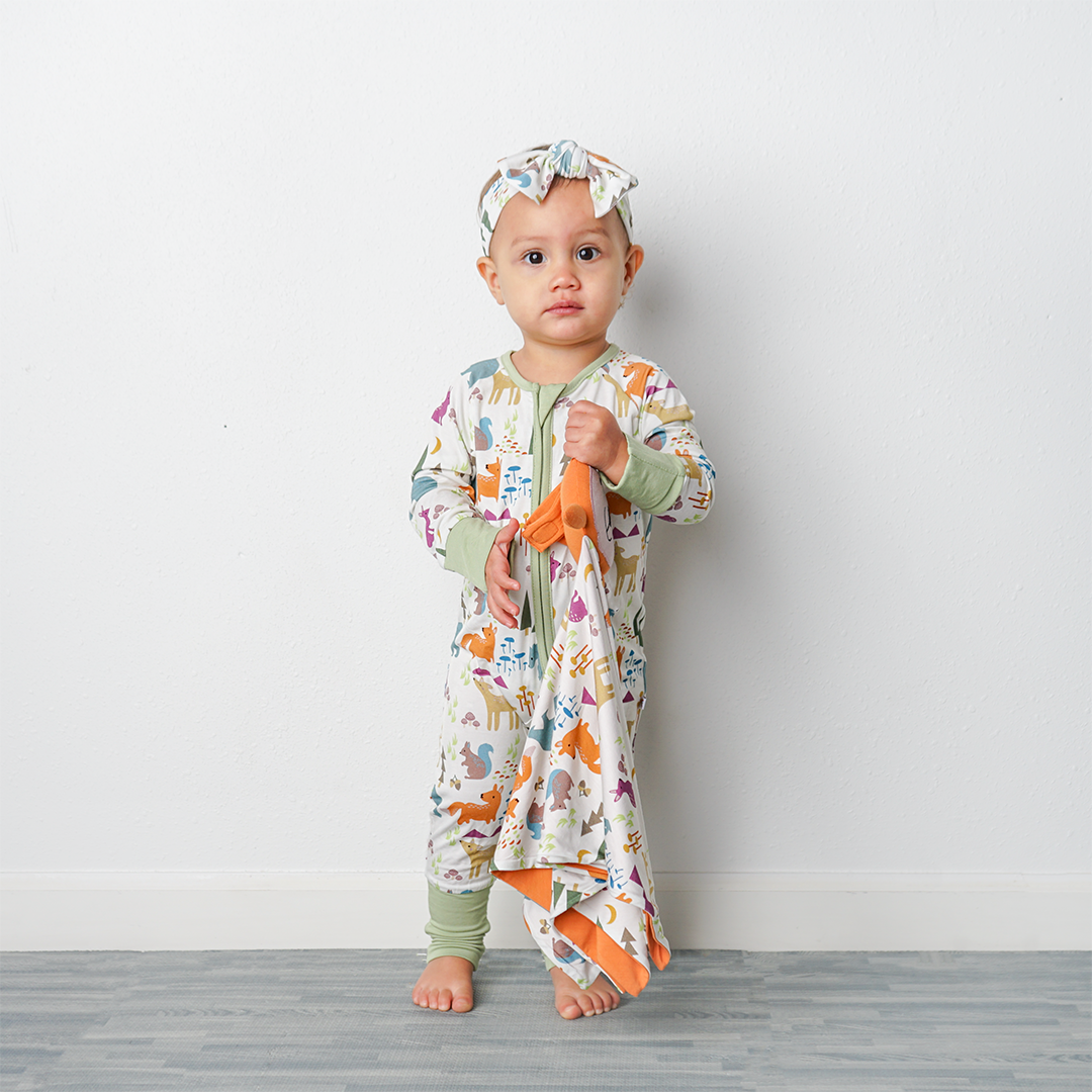 Forest Friends Baby Convertible Bamboo Zippy Pajama