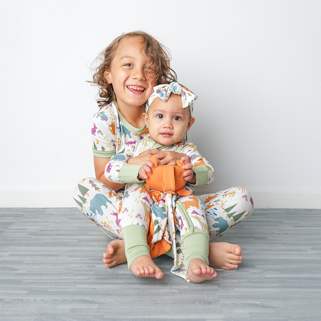 Forest Friends Baby Convertible Bamboo Zippy Pajama
