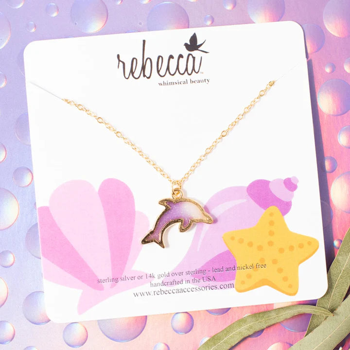 Dolphin Charm Childrens Charm Necklace